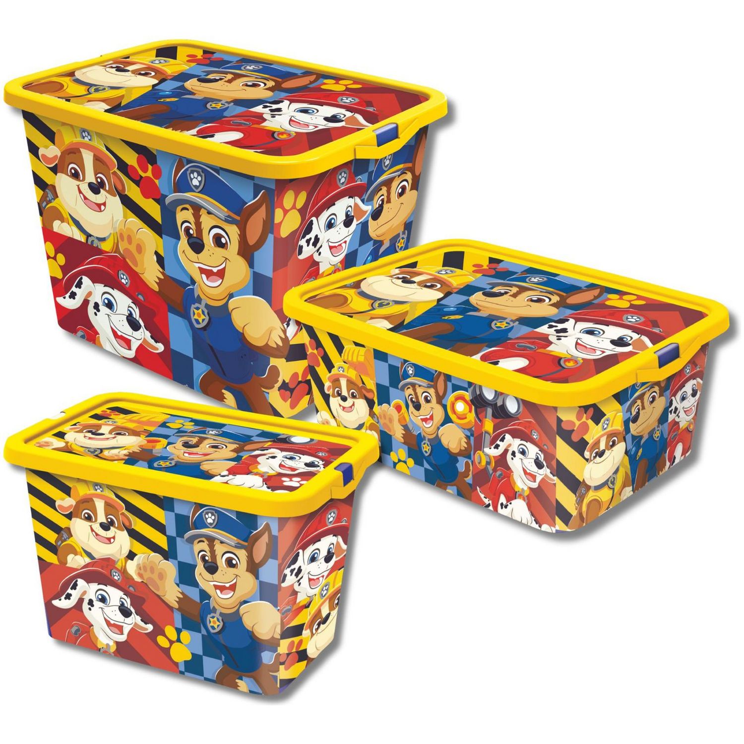 Paw Patrol storage boxes set of 3 with lids, imported from the UK