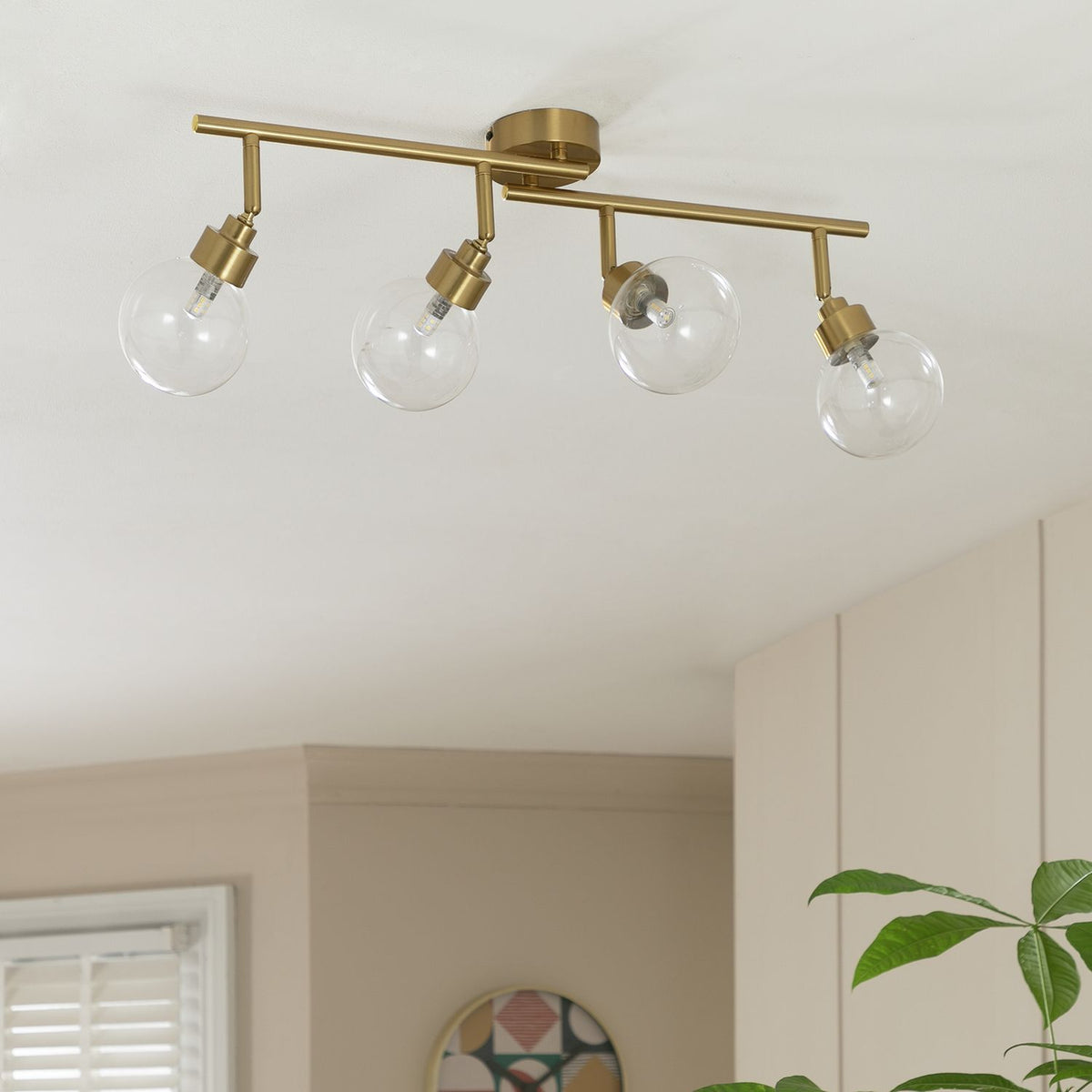 Argos Home brass four-light spotlight bar, UK version