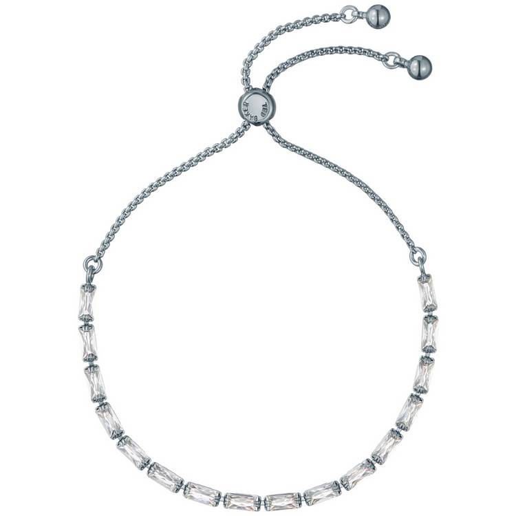 Ted Baker silver plated crystal baguette adjustable bracelet, UK version
