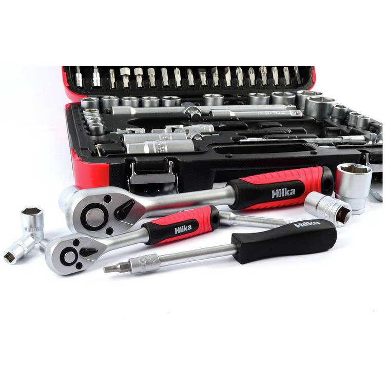 Hilka 94 piece socket set with chrome vanadium steel (British brand)
