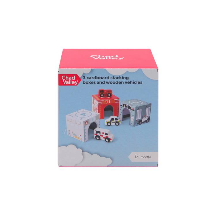 Chad Valley box set with wooden vehicles - British product
