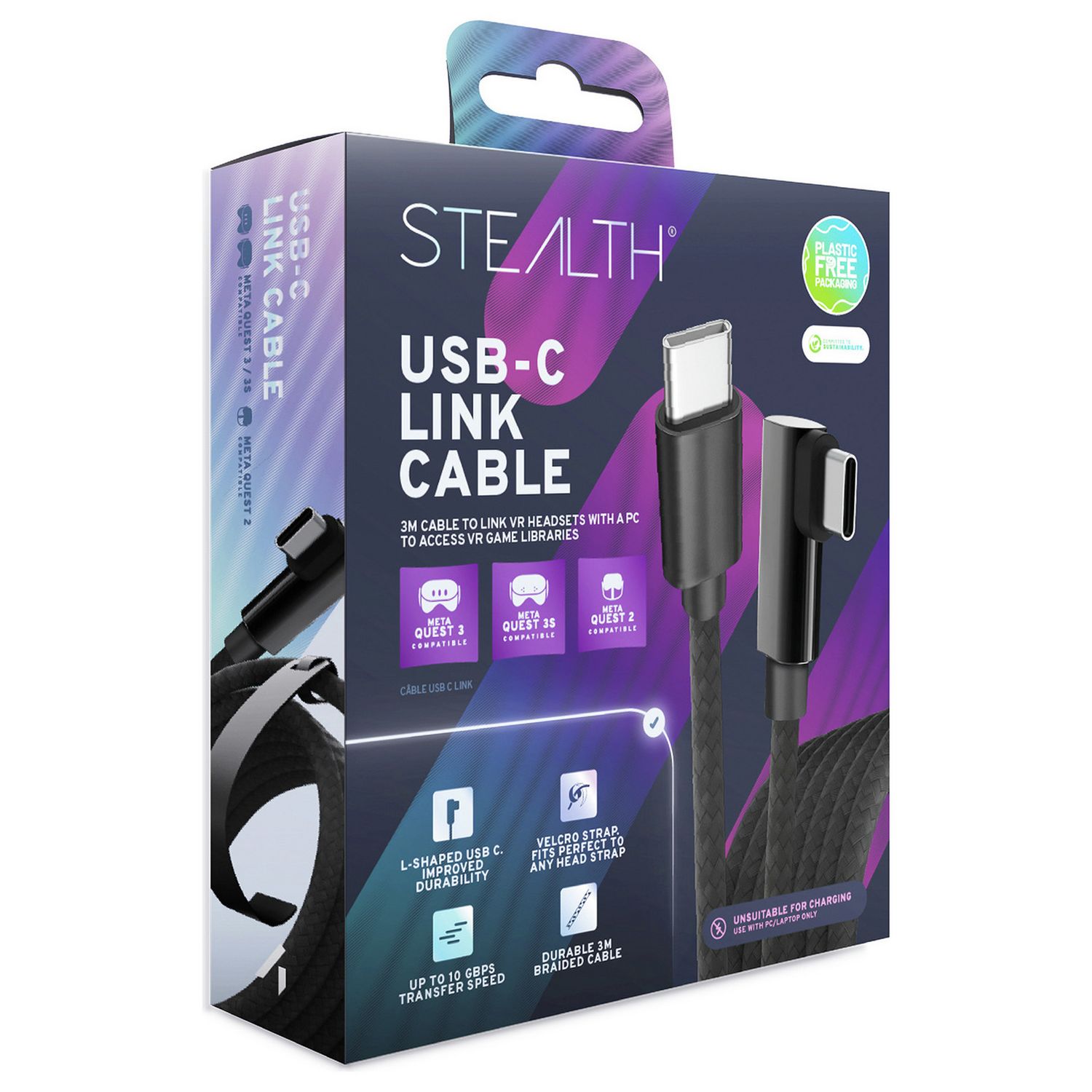 STEALTH USB-C link cable braided 3m - British product