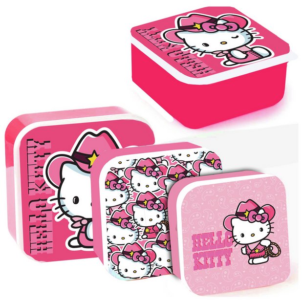 Hello Kitty 3 piece snack pots (British brand)