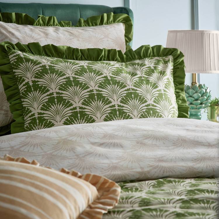 furn deco palm print green bedding set single (British brand)