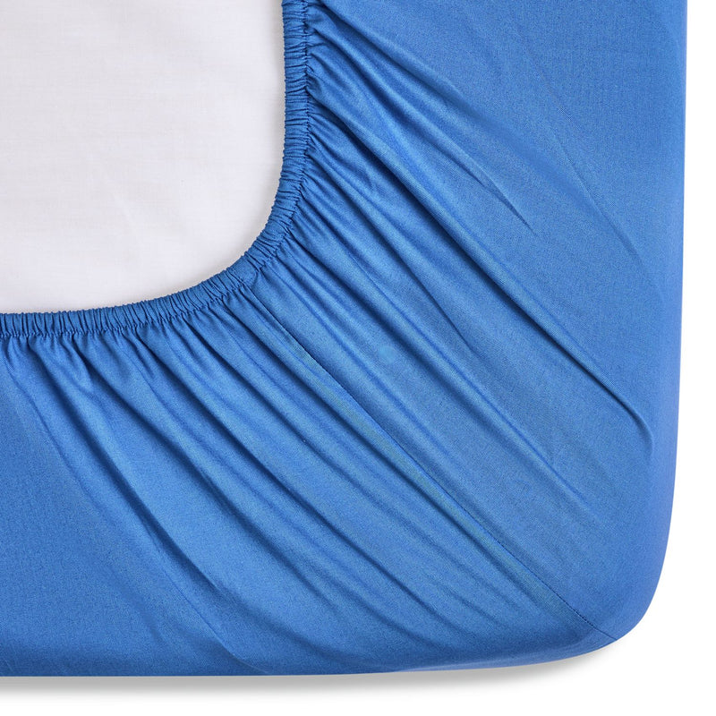 Habitat Extra Deep Plain Blue Fitted Sheet - King size