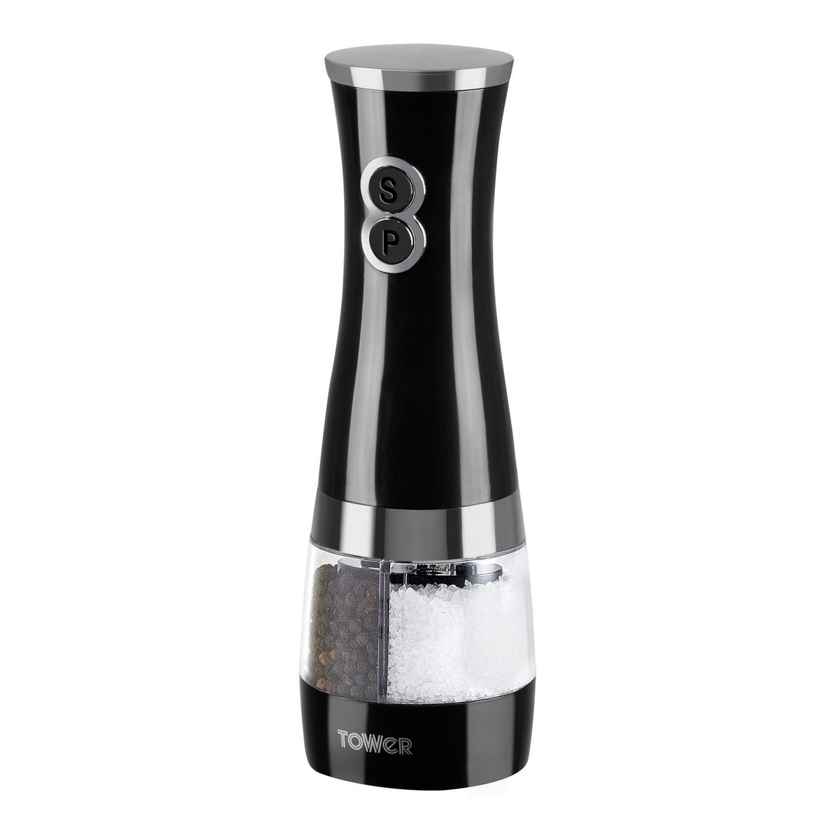 Tower Duo salt and pepper mill black, imported from the UK