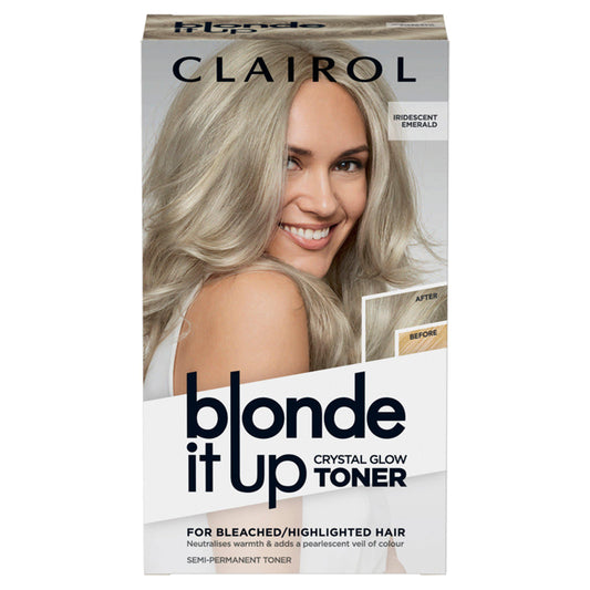 Clairol Blonde It Up Crystal Glow Semi Permanent Toner Iridescent Emerald GOODS Sainsburys   