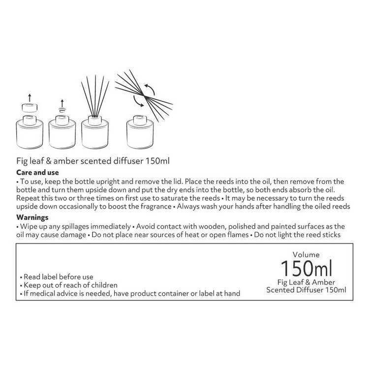 Argos Home reed diffuser fig leaf and amber 150ml, imported from the UK
