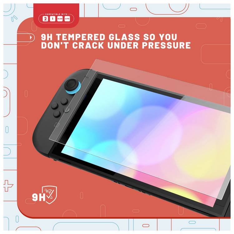 STEALTH 3-in-1 screen protector pack for Switch consoles (British brand)