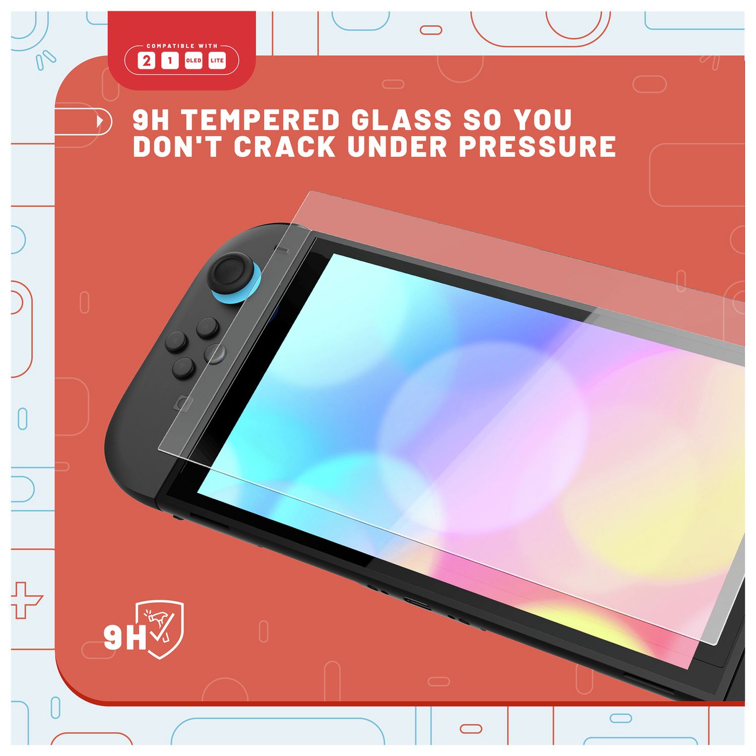 STEALTH 3-in-1 screen protector pack for Switch consoles (British brand)