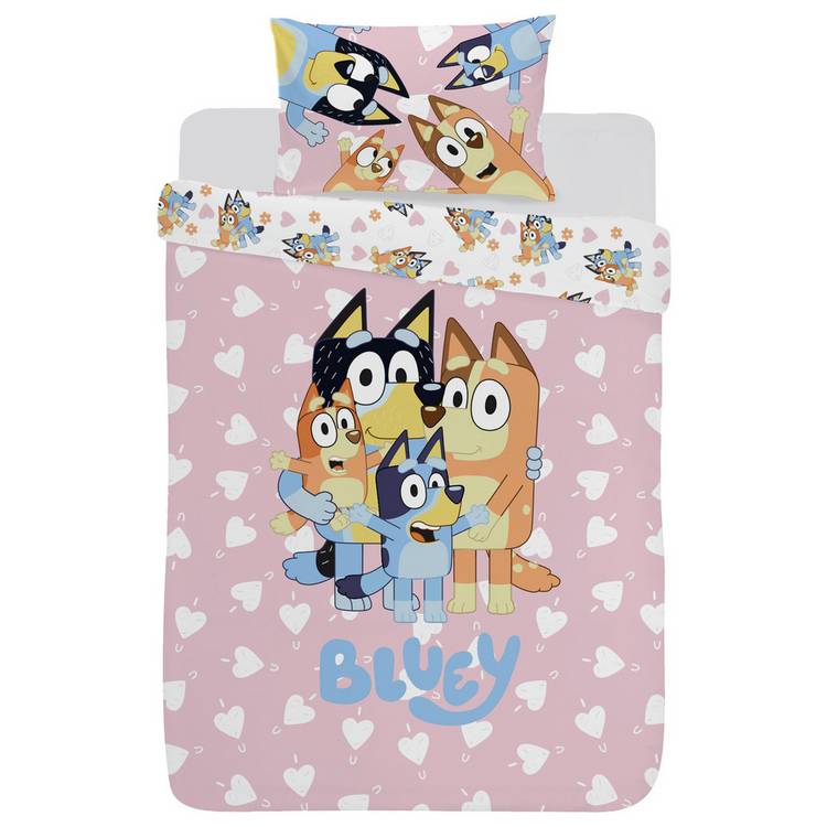 Bluey cotton hearts toddler bedding set (British brand)