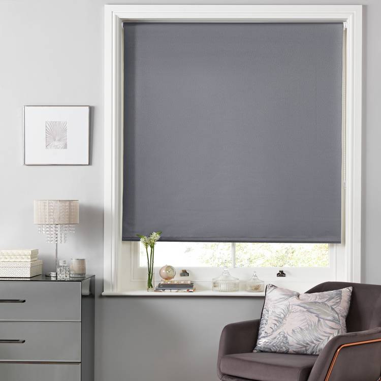 Argos Home roller blind shimmer blackout grey 90cm - British product