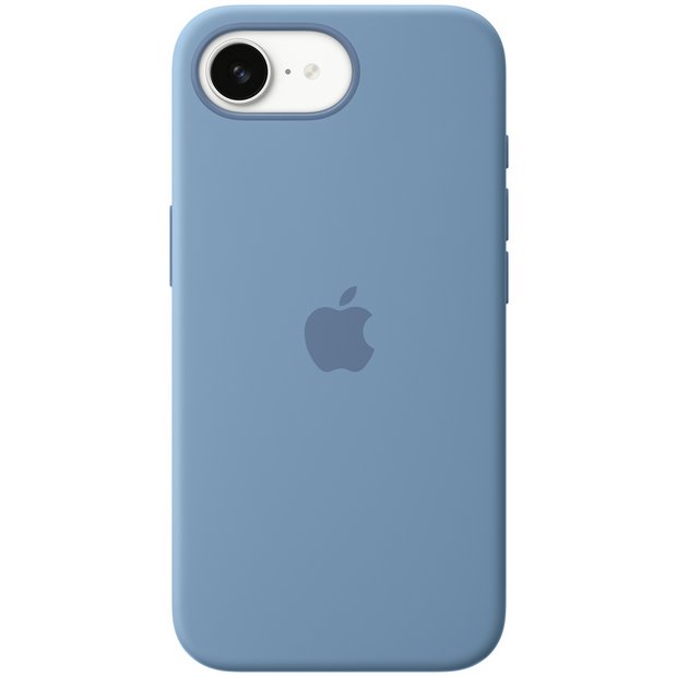 Apple iPhone 16e silicone phone case in Winter Blue - British product