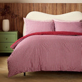 Habitat Gingham Seersucker Burgundy bedding set single - British product