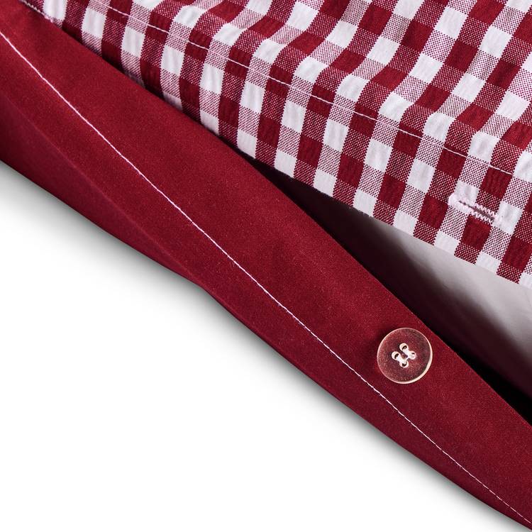 Habitat Gingham Seersucker Burgundy bedding set single - British product