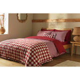 Habitat Gingham Seersucker Burgundy bedding set single - British product