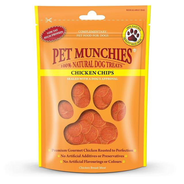 Pet Munchies 100% Natural Chicken Chips Dog Treats   100g GOODS M&S   