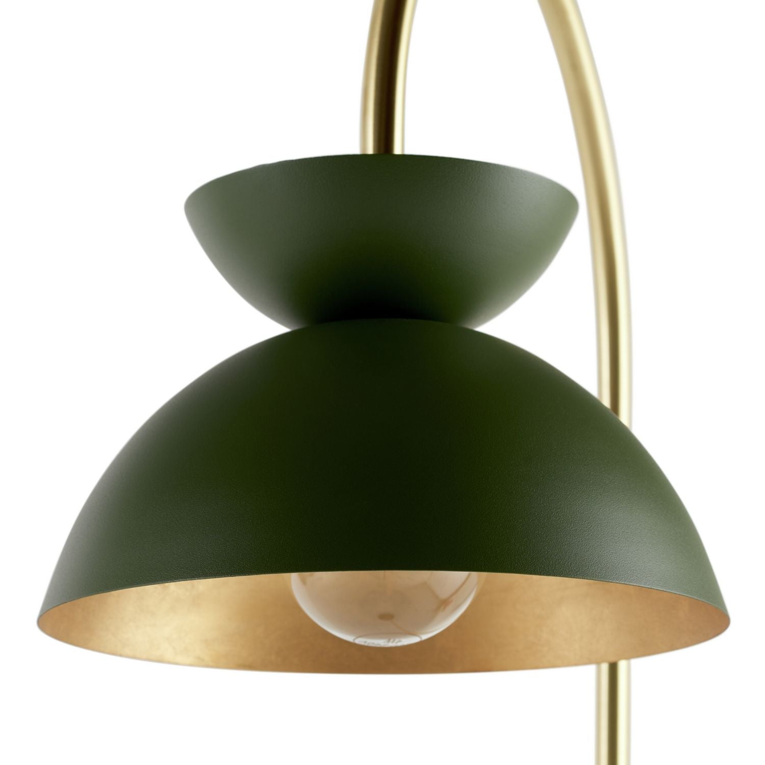 Habitat green floor lamp with marble base, imported from the UK
