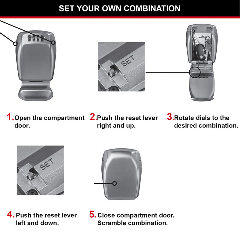 Master Lock reinforced certified wall mounted key safe - British product