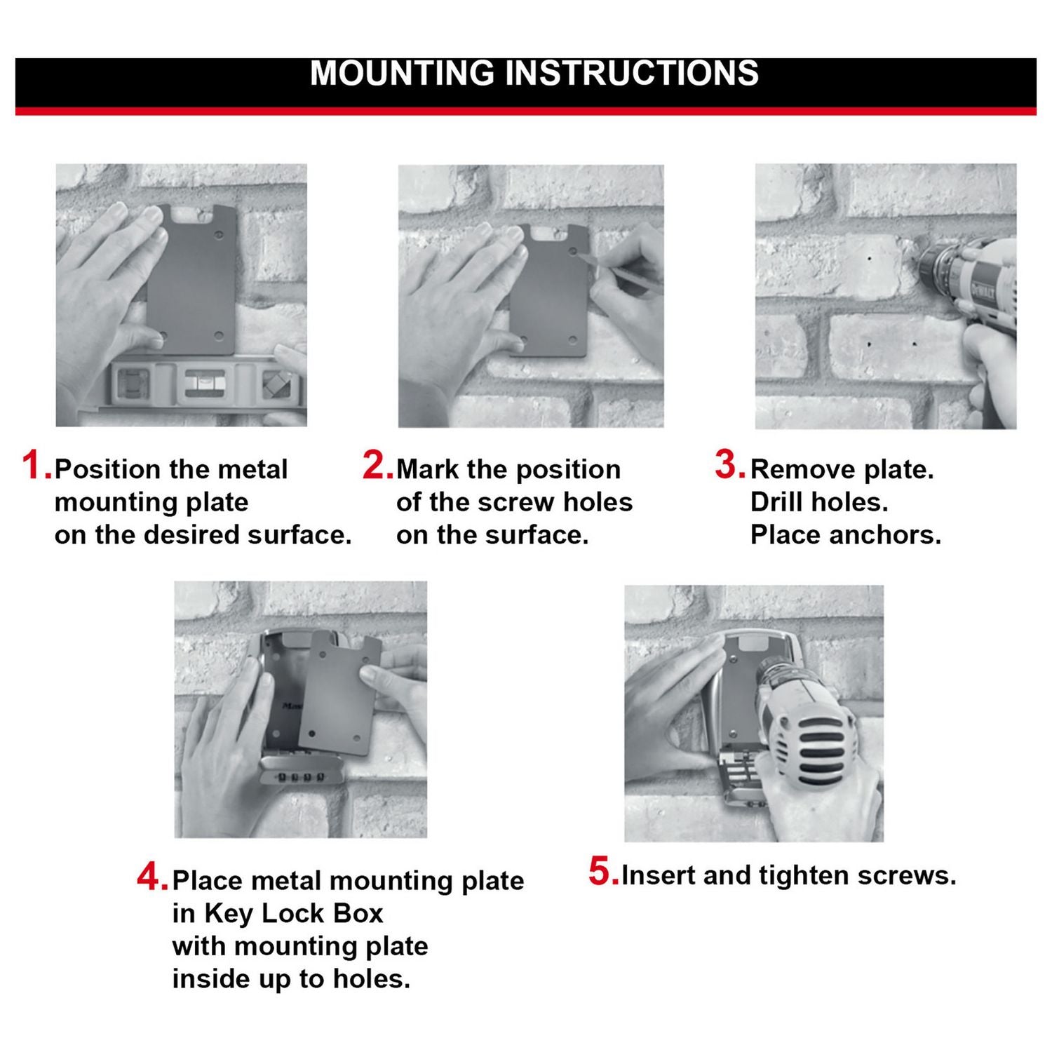 Master Lock reinforced certified wall mounted key safe - British product