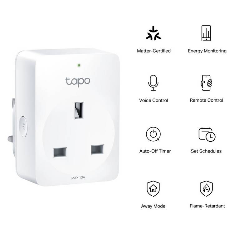 Tapo P110M 4-pack mini smart plug, Matter certified (British brand)