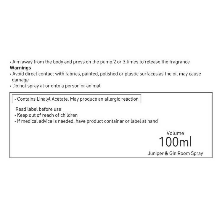 Habitat room spray Juniper & Gin 100ml, UK version