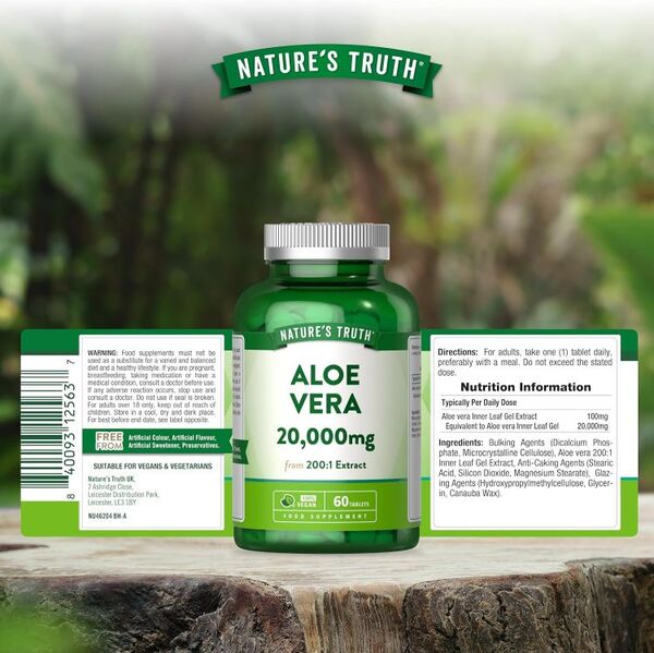 Nature's Truth Aloe Vera tablets 20,000mg 60 count (British brand)