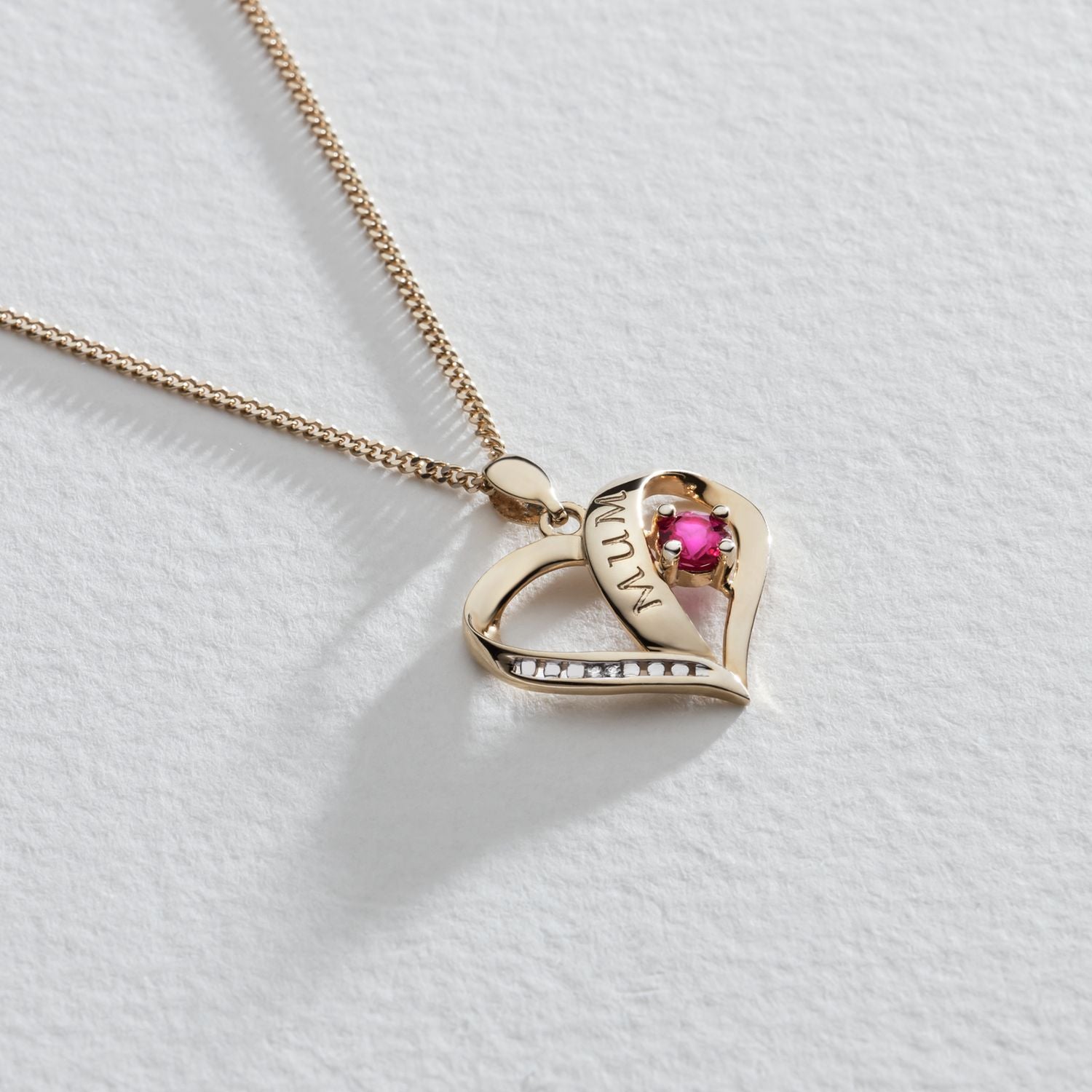 Moon & Back mum heart gold plated silver pendant with chain, UK version