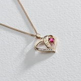 Moon & Back mum heart gold plated silver pendant with chain, UK version