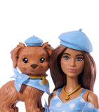 Barbie Twinning Looks Tupfen-Puppe mit Haustierhund 32cm - Britisches Produkt