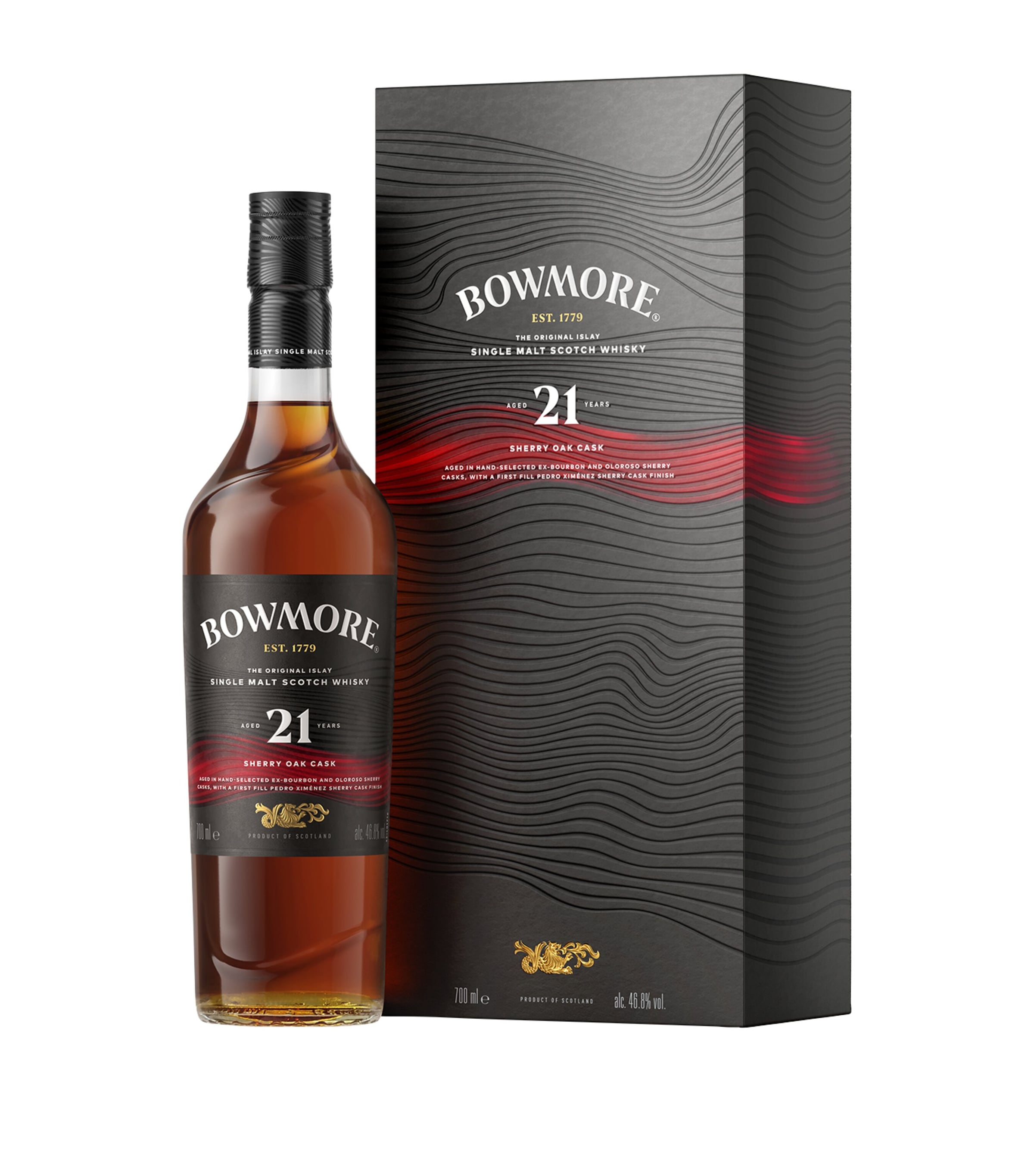 Bowmore 21-Year-Old Sherry Oak Cask Scotch Whisky 70cl - British product
