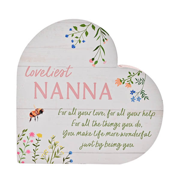 The Cottage Garden Floral Heart Mantel Plaque 'Nanna' GOODS Superdrug   