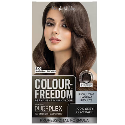 Superdrug Colour Freedom Permanent Hair Colour 5.0 Natural Brown Hair Dye Kit 185ml- Buy online at McGrocer