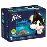 Felix Doubly Delicious Fish Selection in Jelly Wet Cat Food   12 x 100g GOODS M&S   