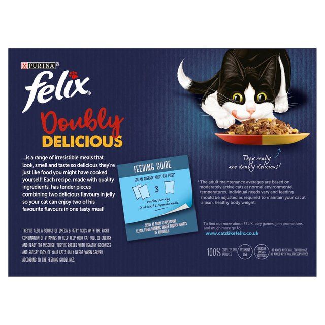 Felix Doubly Delicious Meat Selection in Jelly Wet Cat Food   12 x 100g GOODS M&S   