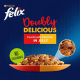 Felix Doubly Delicious Meat Selection in Jelly Wet Cat Food   12 x 100g GOODS M&S   