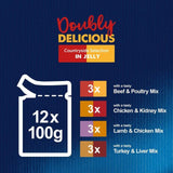 Felix Doubly Delicious Meat Selection in Jelly Wet Cat Food   12 x 100g GOODS M&S   