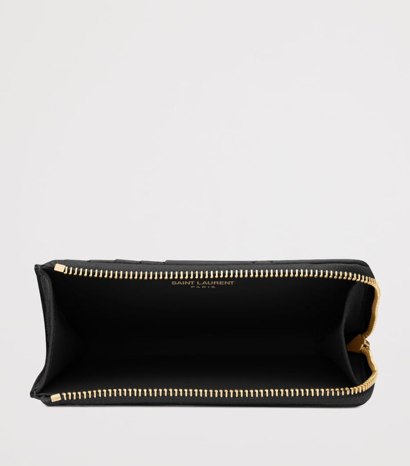 Saint Laurent Matelassé Zip-Up Card Holder small - British product