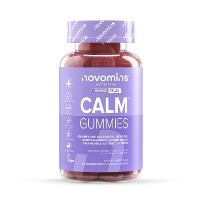 Holland & Barrett Novomins Calm Magnesium Glycinate Passionfruit Flavoured 60 Gummies- Buy online at McGrocer