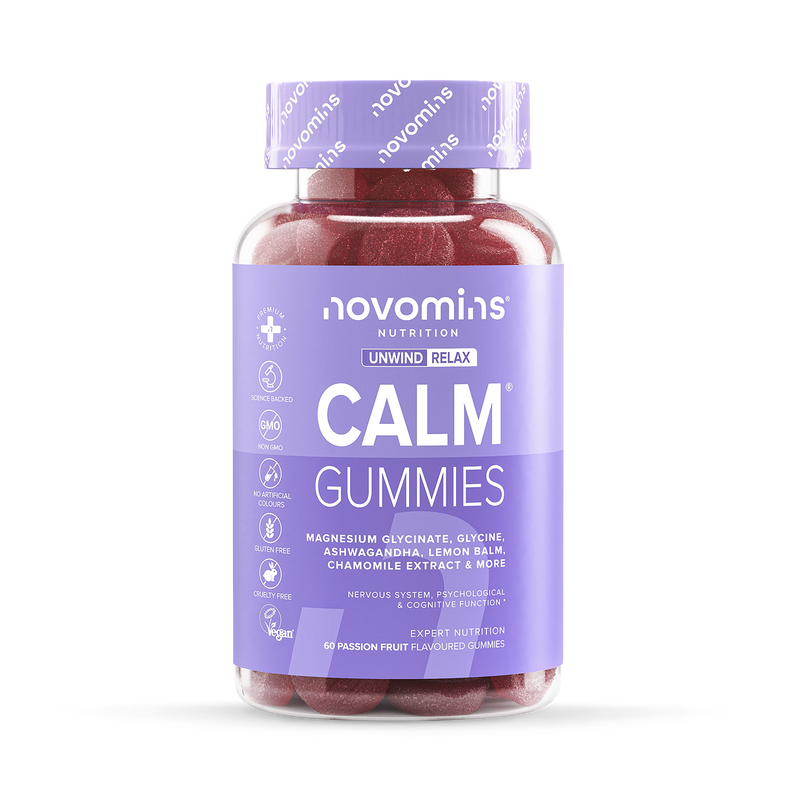 Novomins Calm Magnesium Glycinate Gummies 60, imported from the UK