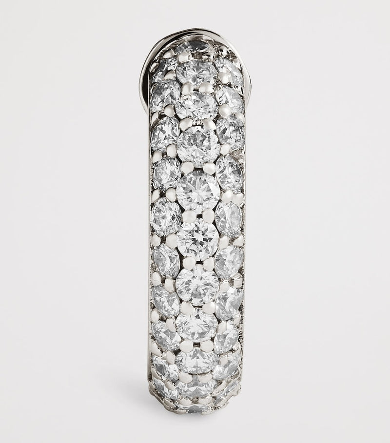 Spinelli Kilcollin white gold diamond hoop earring, imported from the UK