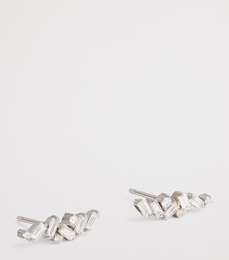 Suzanne Kalan white gold diamond Frenzy stud earrings (British brand)