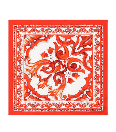 Harrods Dolce&Gabbana Silk Majolica Print Foulard 50cm x 50cm- Buy online at McGrocer