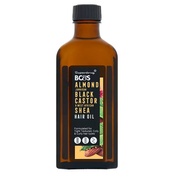 Superdrug Almond Hair Oil with Black Castor 100ml (British brand)