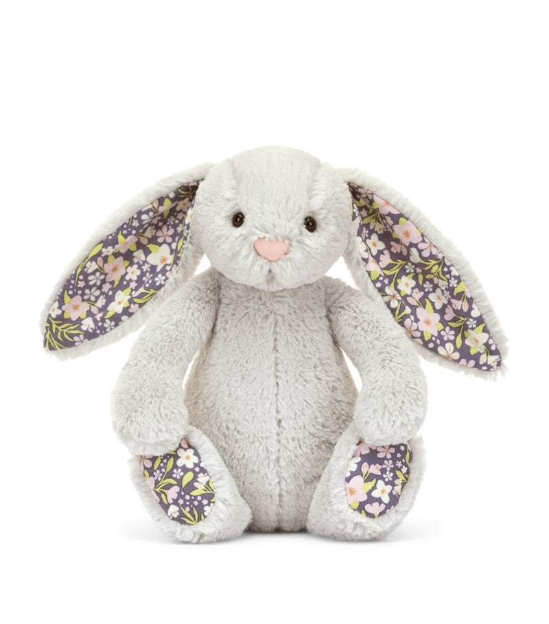 Jellycat Little Blossom Silver Bunny Bloom 18cm soft toy, imported from the UK