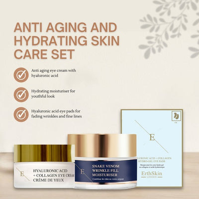 Superdrug ErthSkin Hyaluronsyre Kollagen Øyekrem og Slangevenn Fuktighetskrem Sett Britisk Hudpleie 80ml- Kjøp online på McGrocer