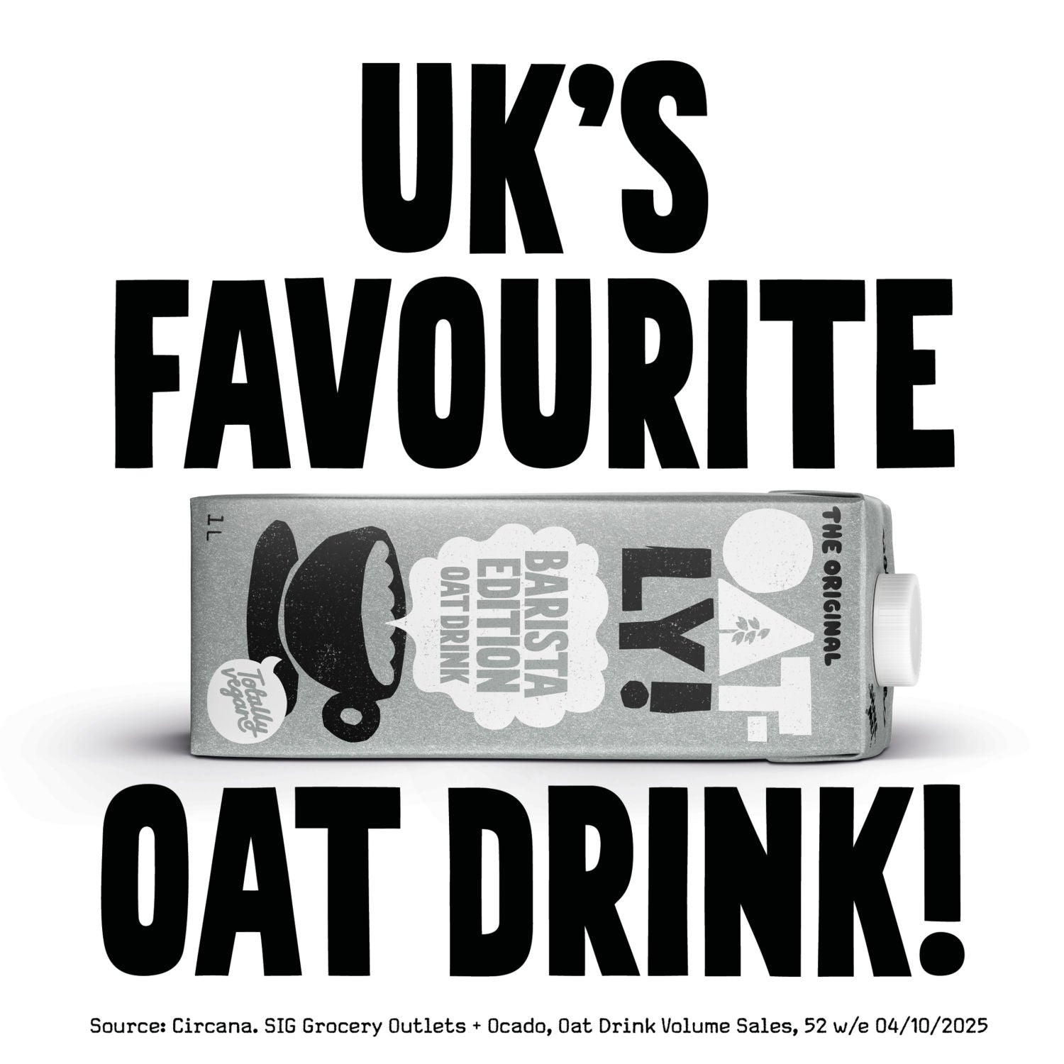 Oatly oat drink Barista Edition 1L, imported from the UK