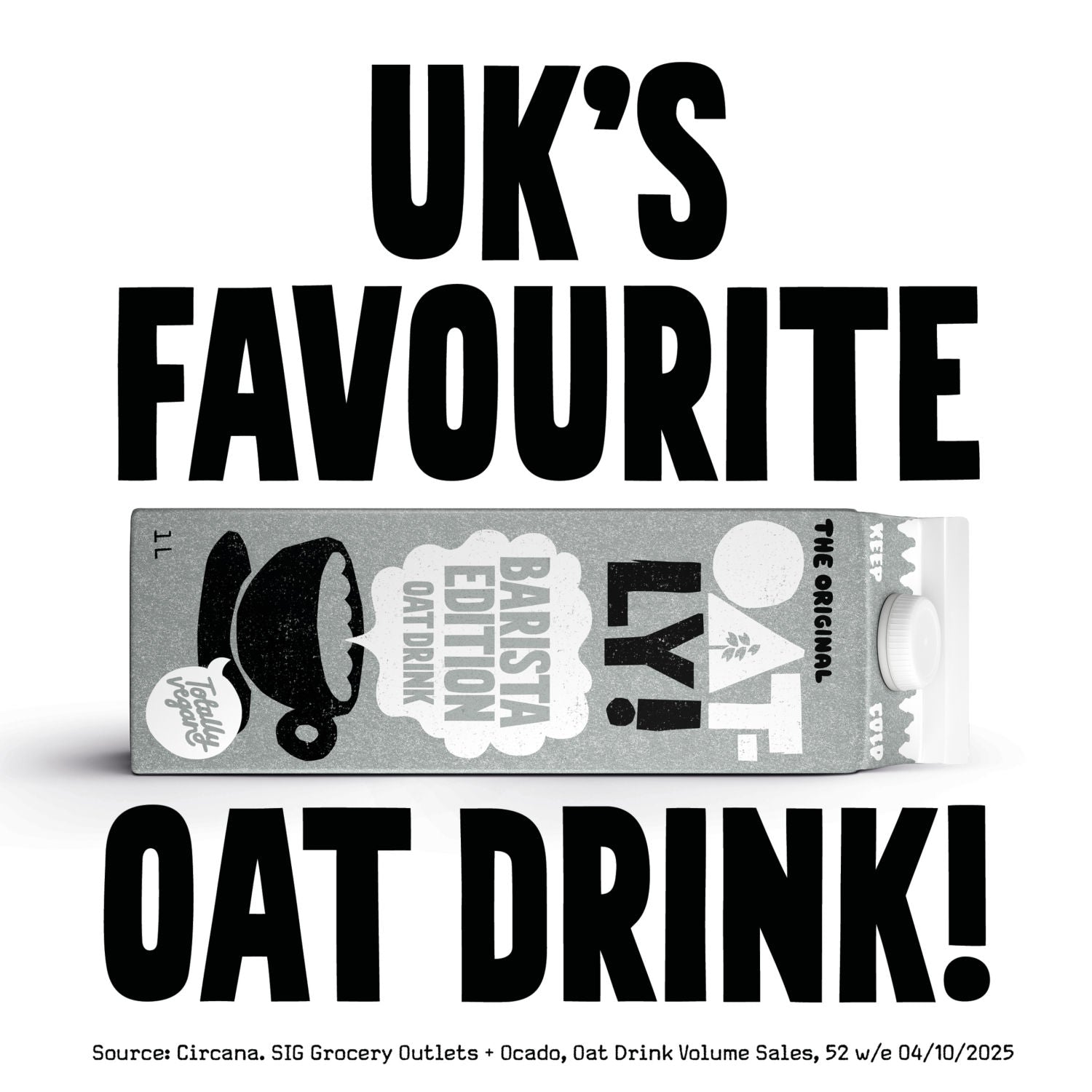 Oatly Barista Edition Original Oat Drink 1L, imported from the UK