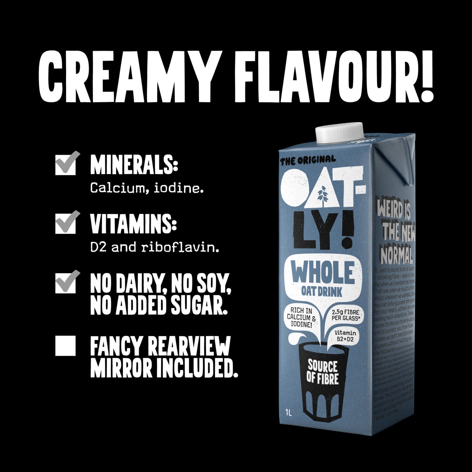 Oatly Original Whole Oat Drink 1L, imported from the UK