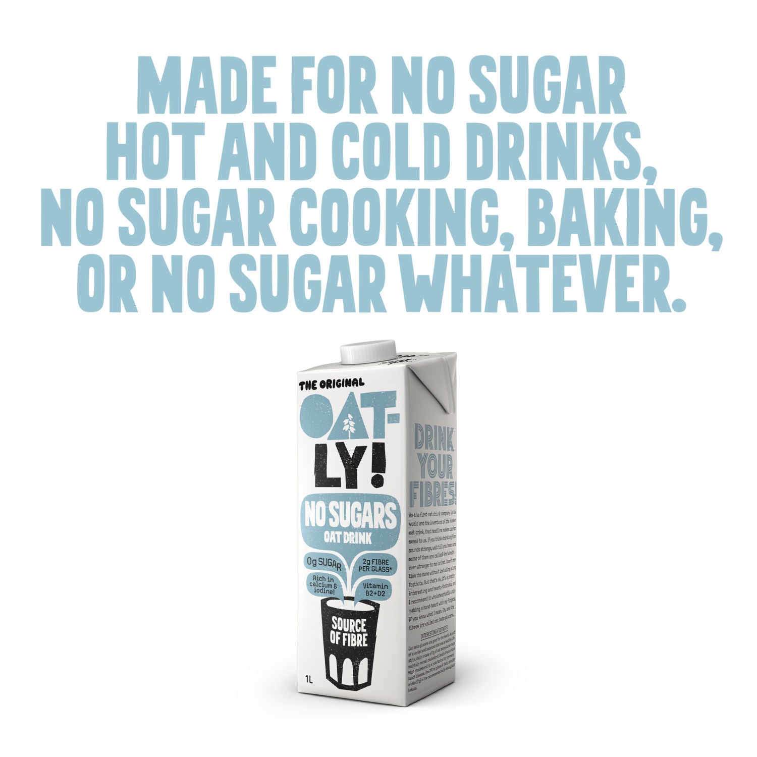 Oatly Original No Sugars Oat Drink 1L, imported from the UK